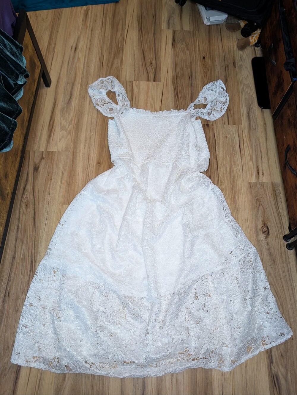 Sweet Wanderer White Lace, Cottagecore, Bridal, Graduation Long Dress